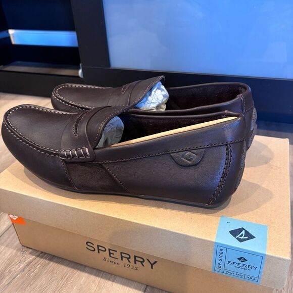 Sperry Men’s Wave Driver Penny Loafer Dark Brown NEW in box Size 9.5 Memory Foam main image 15